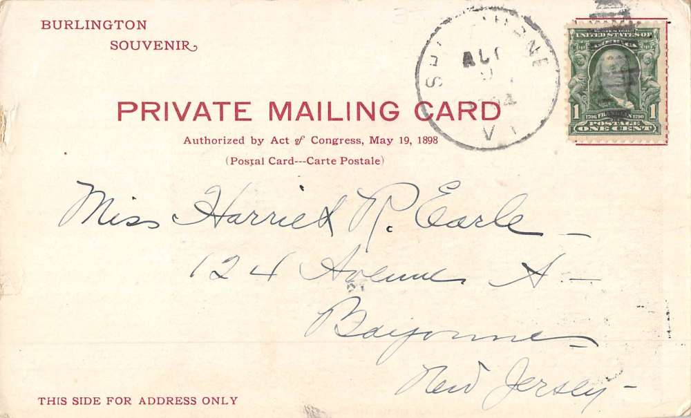 Burlington Vermont Gorge Birdseye View Private Mail Antique Postcard K63373 - Image 2