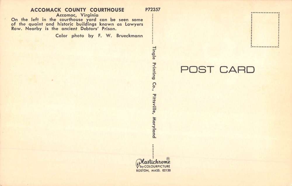 Accomac Virginia Accomack Court House Street View Vintage Postcard K63477 - Image 2