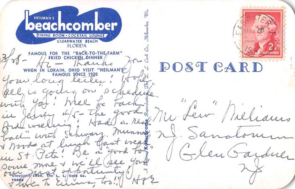 Clearwater Beach Florida Beachcomber Street View Vintage Postcard K63740 - Image 2