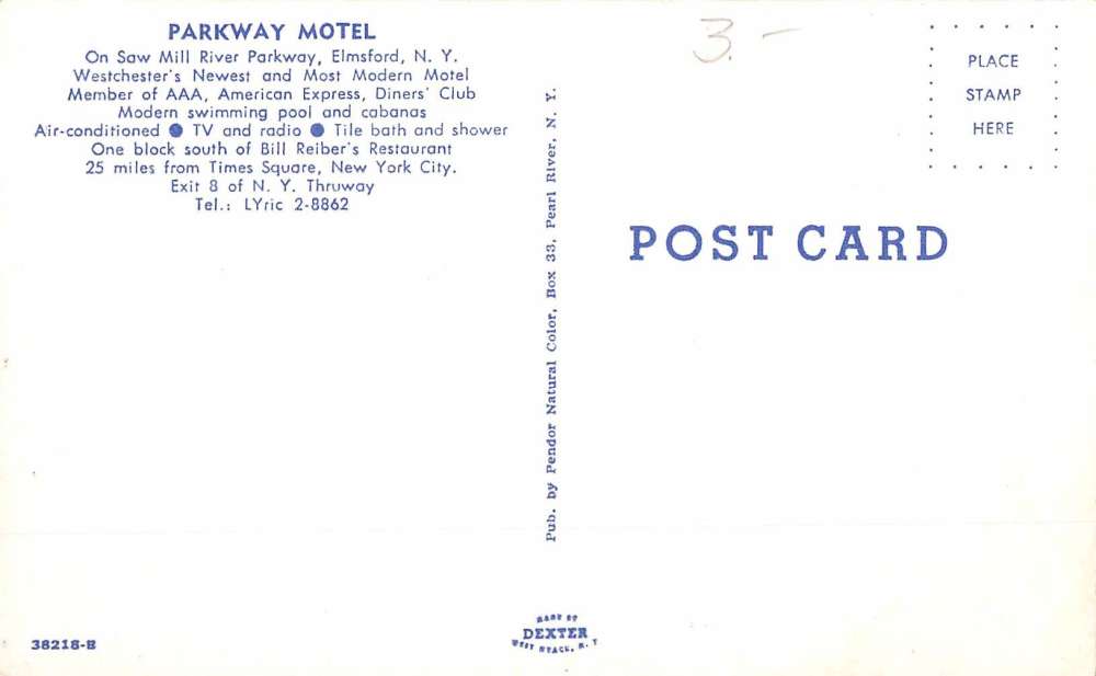Elmsford New York Parkway Motel Multiview Vintage Postcard K63818 - Image 2