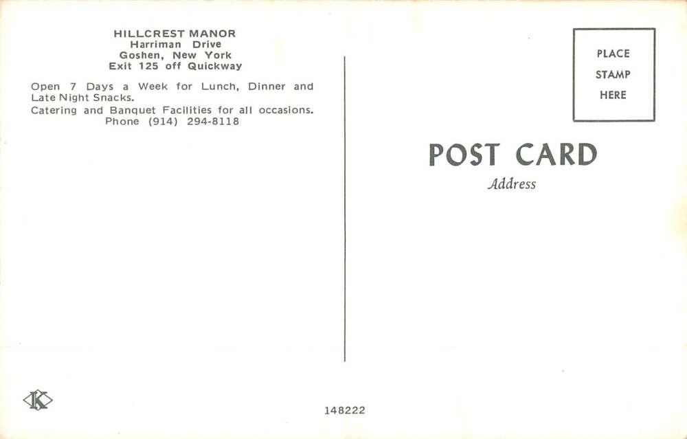 Goshen New York Hillcrest Manor Multiview Vintage Postcard K63916 - Image 2