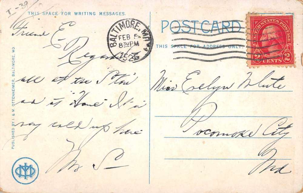 Baltimore Maryland Sunken Gardens Birds Eye View Antique Postcard J66794 - Image 2