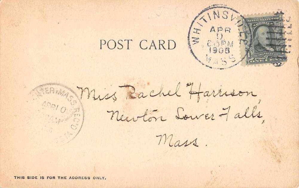 Whitinsville Massachusetts High School Antique Postcard J66801 - Image 2