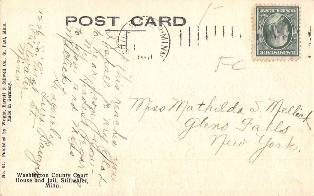 Stillwater Minnesota Washington Court House Street View Antique Postcard K64152 - Image 2