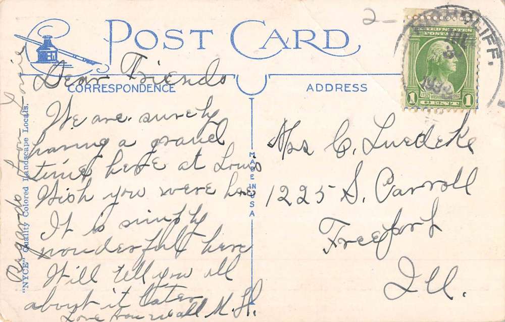 High Cliff Wisconsin Row Boat Waterfront Greeting Antique Postcard K64404 - Image 2