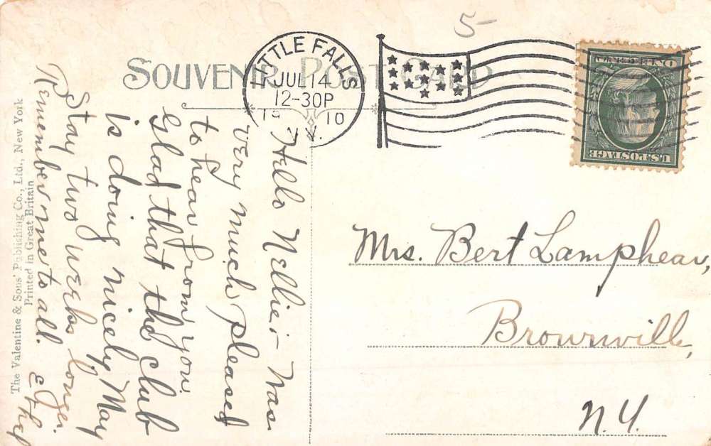 Little Falls New York Gansevoort Street Scene Antique Postcard K64636 - Image 2