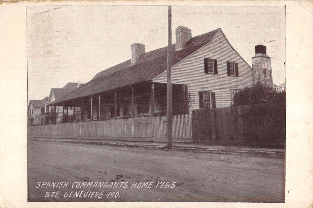 Ste Genevieve Missouri Spanish Commandants Home Antique Postcard K64664