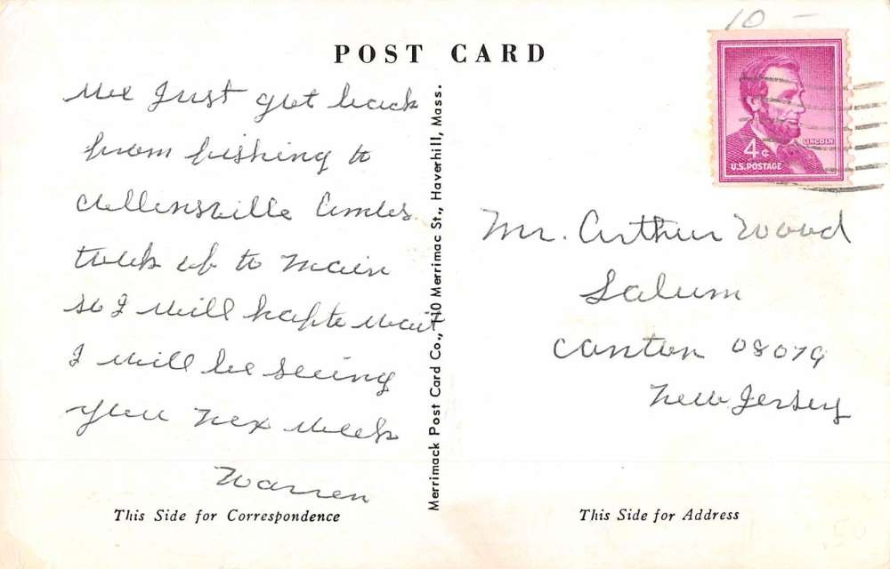 Collinsville Massachusetts Union Church Street View Vintage Postcard K64910 - Image 2