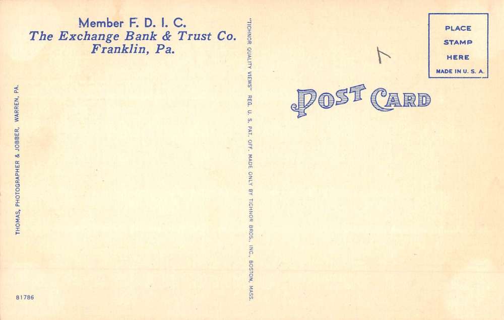 Franklin Pennsylvania Exchange Bank Multiview Antique Postcard K64932 - Image 2