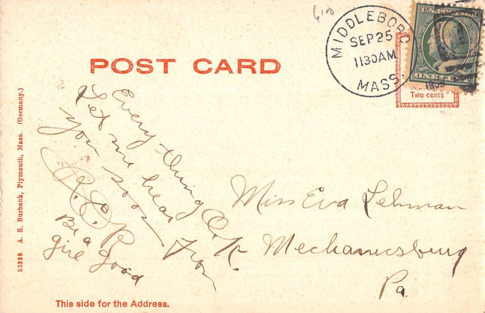 Middleboro Massachusetts Main Street Scene Antique Postcard K65020