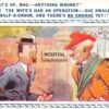 Greetings Men in Front of Hosital Comic Humor Bamforth Antique Postcard J67282