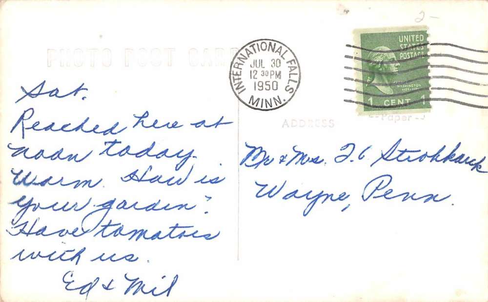 Ray Minnesota Lake Kabetogama Arrowhead Lodg Real Photo Antique Postcard K65779 - Image 2