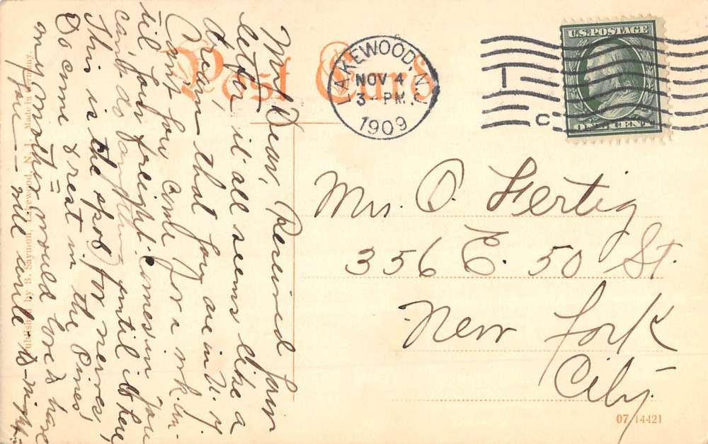 Lakewood New Jersey Lake Path Waterfront Antique Postcard K66092 - Image 2