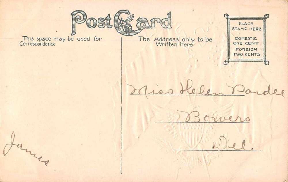 Greetings United States England Flag Eagle Antique Postcard J67118 - Image 2