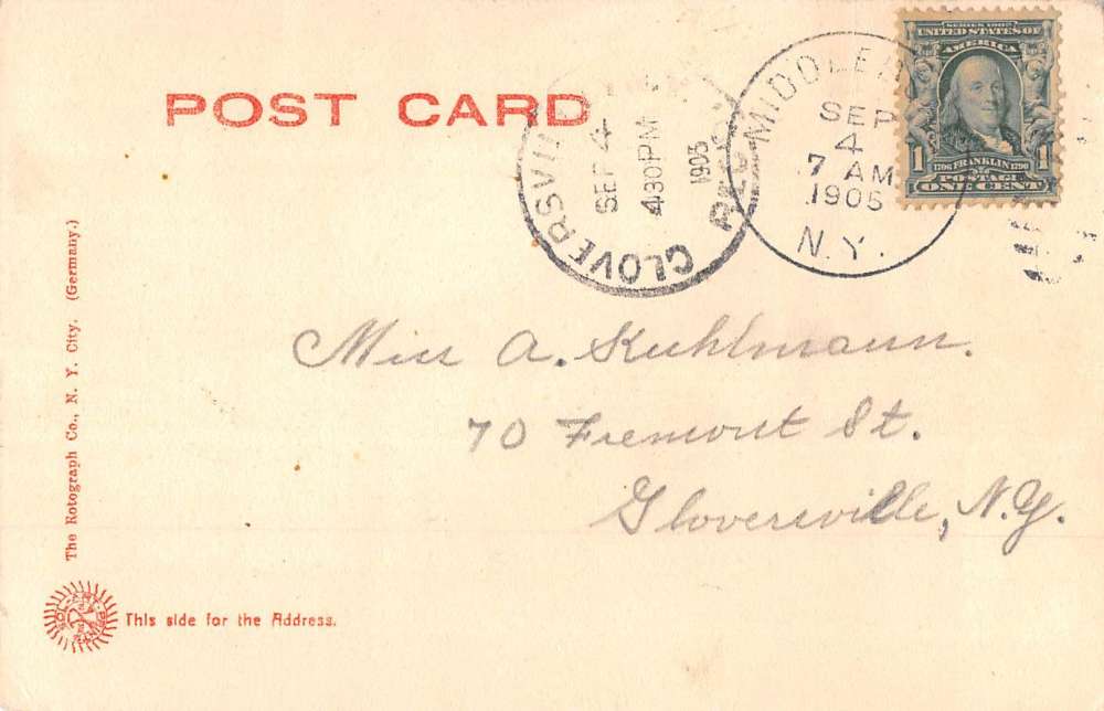 Schoharie New York Court House Street View Antique Postcard K66944 - Image 2