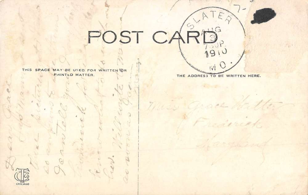 Slater Missouri Public School Street View Antique Postcard K67020