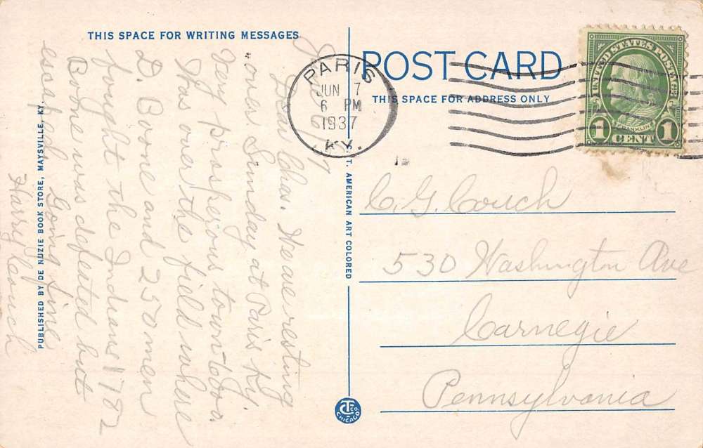 Battle Ground Monument Kentucky Blue Licks Antique Postcard K67244 - Image 2