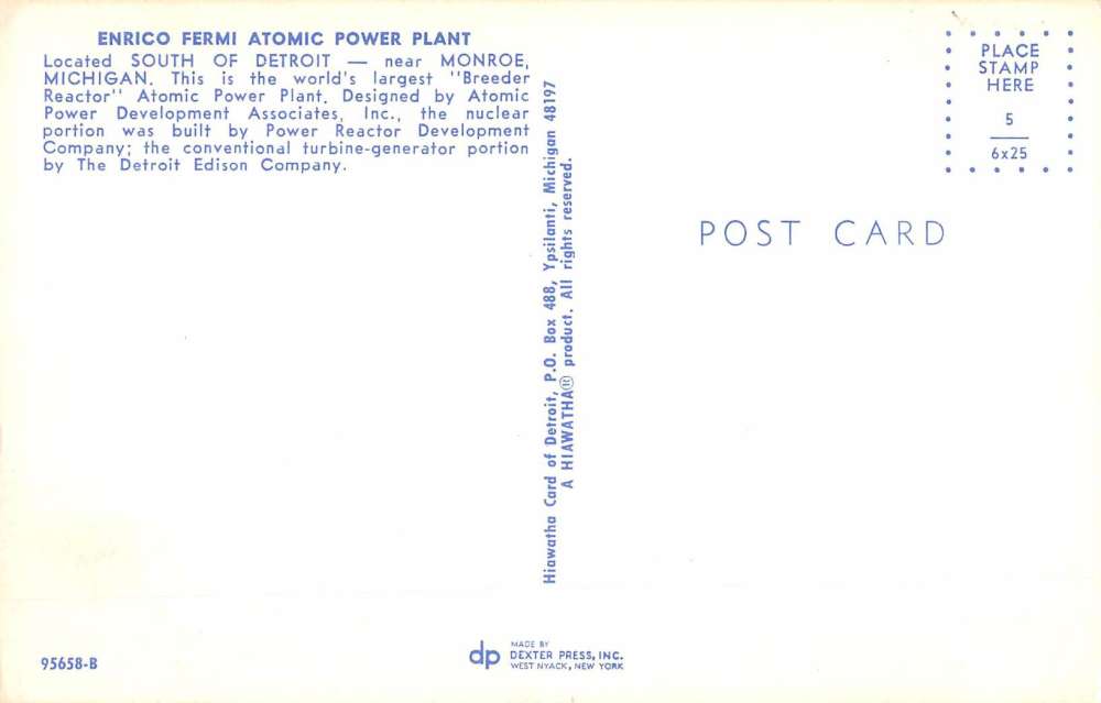 Detroit Michigan Atomic Power Plant Street View Vintage Postcard K67296 - Image 2