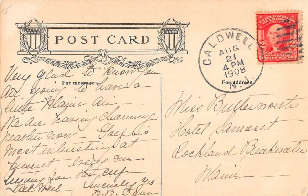 Caldwell New Jersey Monomonock Inn Gardens Antique Postcard K67775 - Image 2