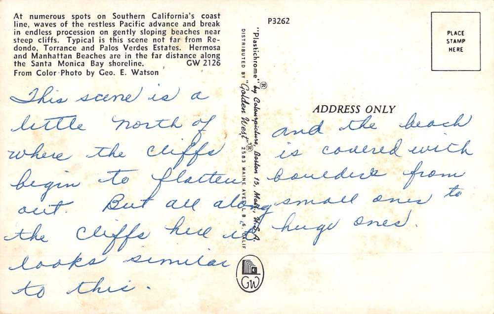 Santa Monica California Coastline Birdseye View Vintage Postcard K67796 - Image 2