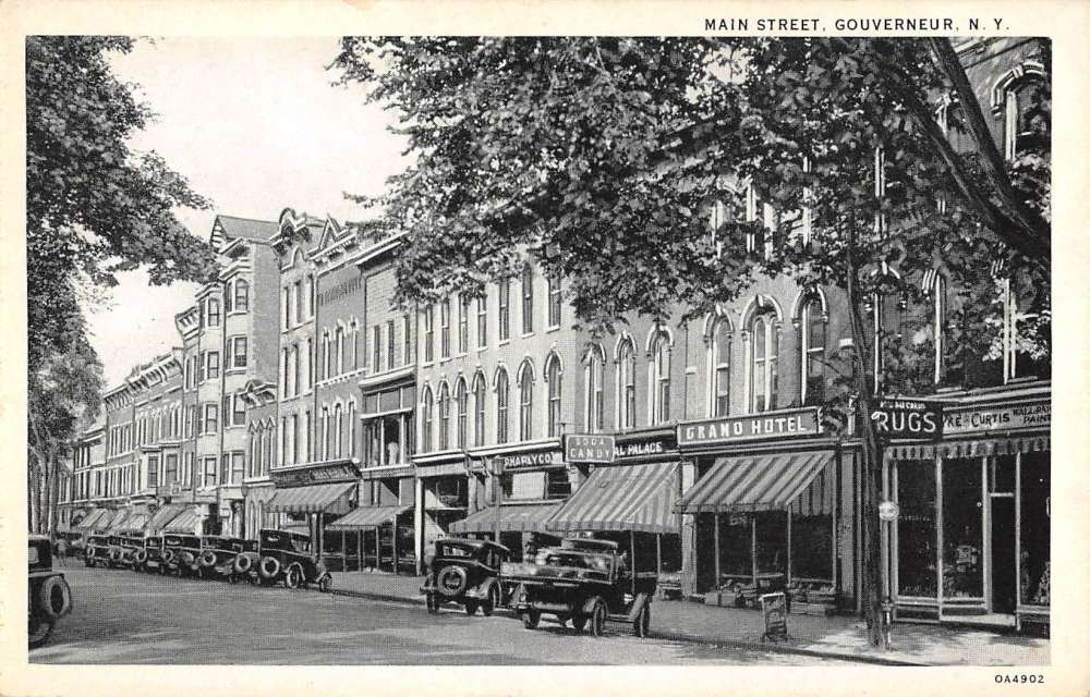 Gouverneur New York Main Street Scene Historic Bldgs Antique Postcard K67831 Mary L Martin