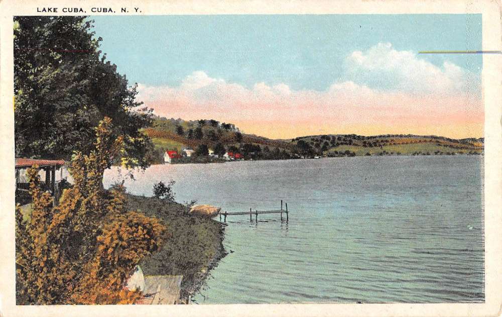 Cuba New York Lake Waterfront Scenic View Antique Postcard K68024