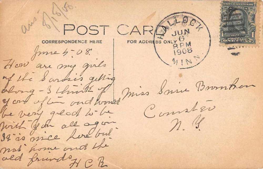 Hallock Minnesota Garden Scenic View Real Photo Antique Postcard J68504 - Image 2