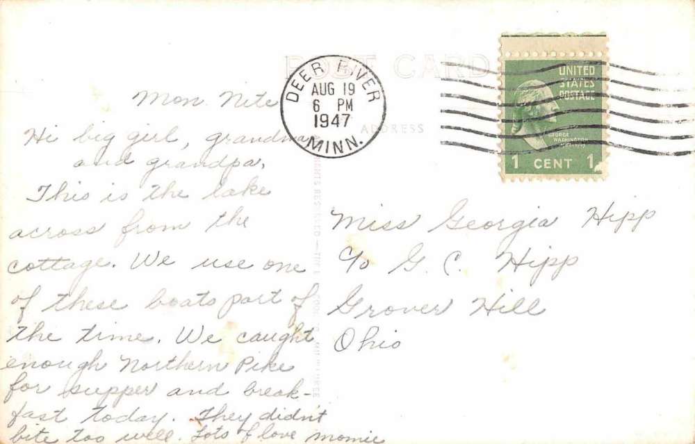 Deer River Minnesota Voight's Resort Boat Dock Real Photo Postcard J68513 - Image 2