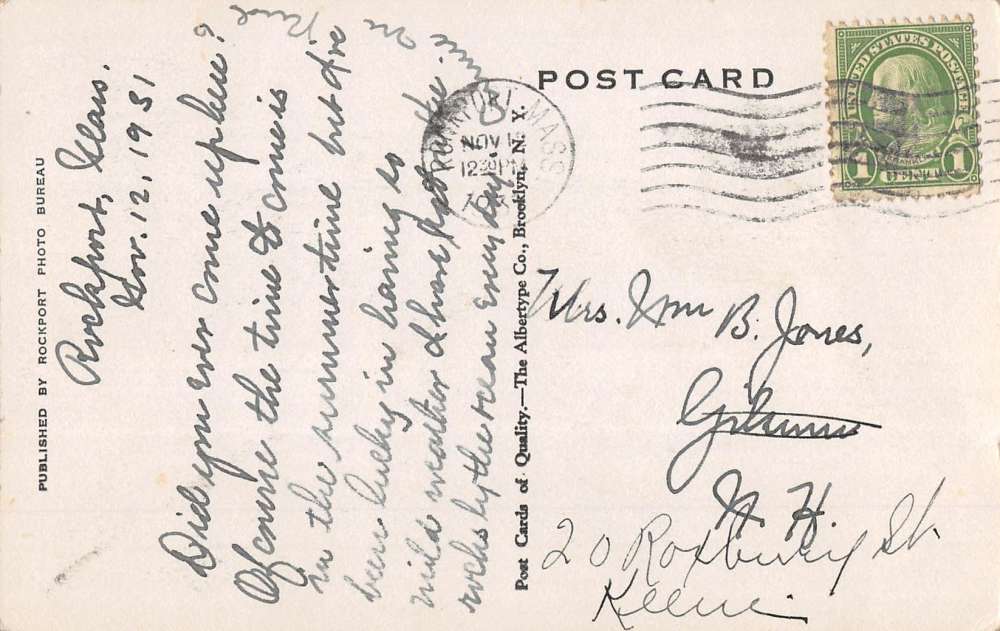 Rockport Massachusetts Pigeon Cove Sail Boat Antique Postcard K68100 - Image 2