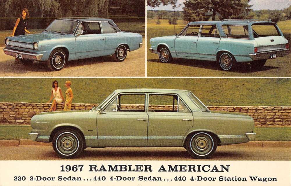 1967 Rambler American Station Wagon Early Autmobile Car Vintage Postcard K6...