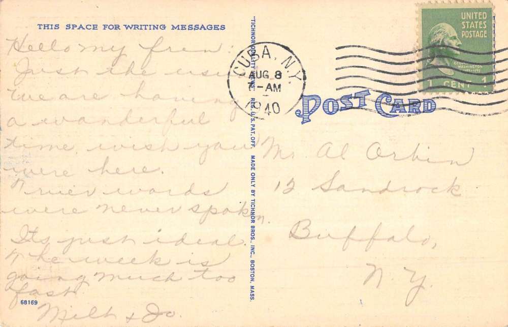 Cuba New York Lake Waterfront Greeting Antique Postcard K68203 - Image 2