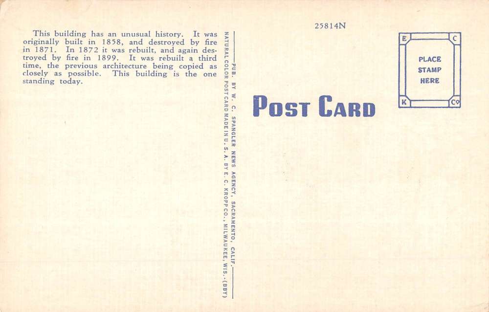 Yuba City California Sutter Court House Street View Antique Postcard K68258 - Image 2