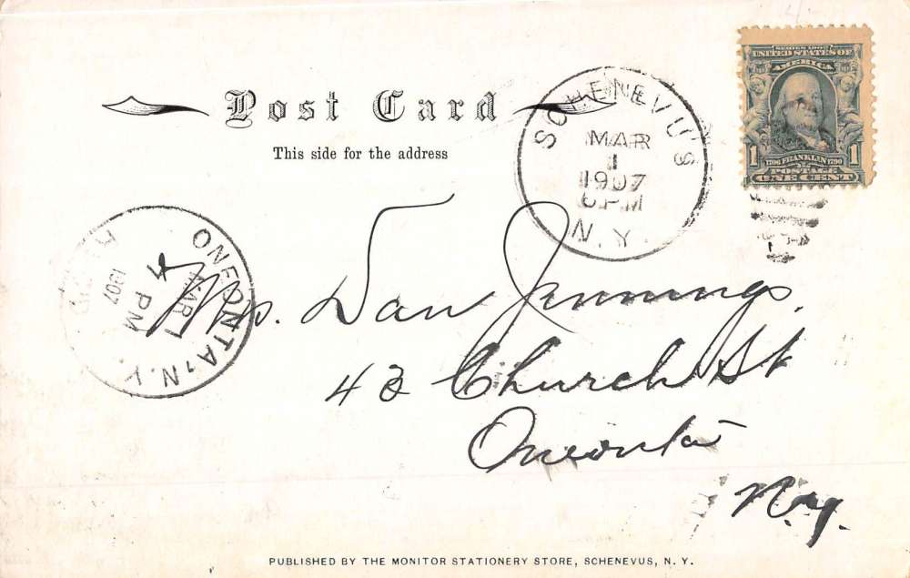 Schenevus New York Manaho Gorge Waterfalls Antique Postcard K68322 - Image 2