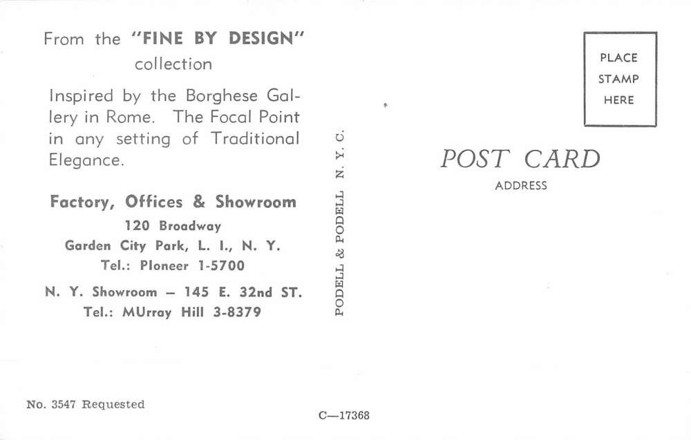 Garden City Park New York Podell Interiors Collection Vintage Postcard K68481 - Image 2