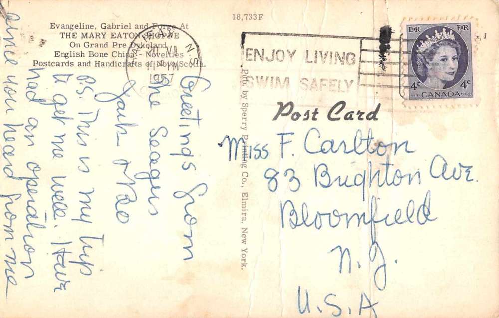 Nova Scotia Canada Mary Eaton Shoppe Linen Antique Postcard J68700 - Image 2