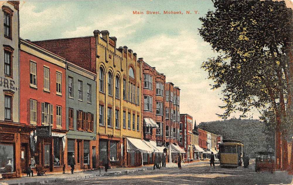 Mohawk New York Main Street Scene Historic Bldgs Antique Postcard