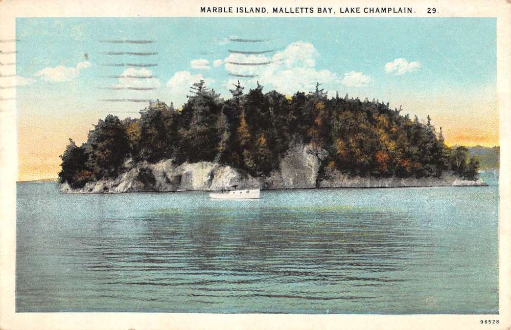 Mallets Bay Vermont Lake Champlain Marble Island Antique Postcard