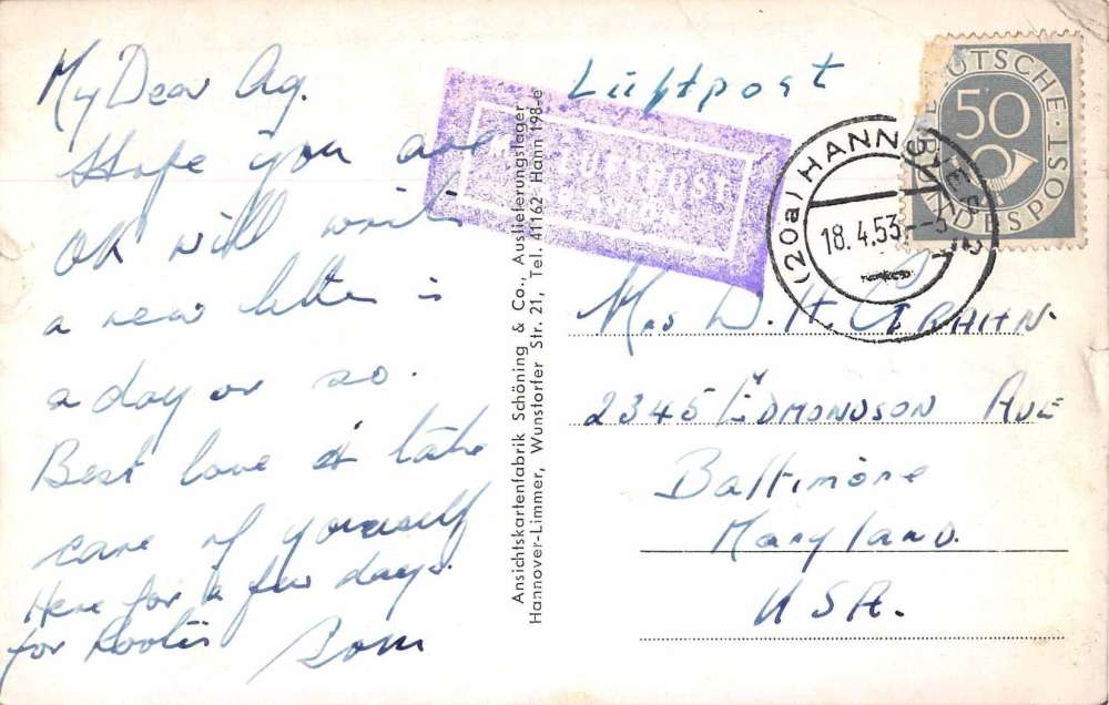 Hannover Germany Hauptbahnhof Train Station Antique Postcard J68798 - Image 2