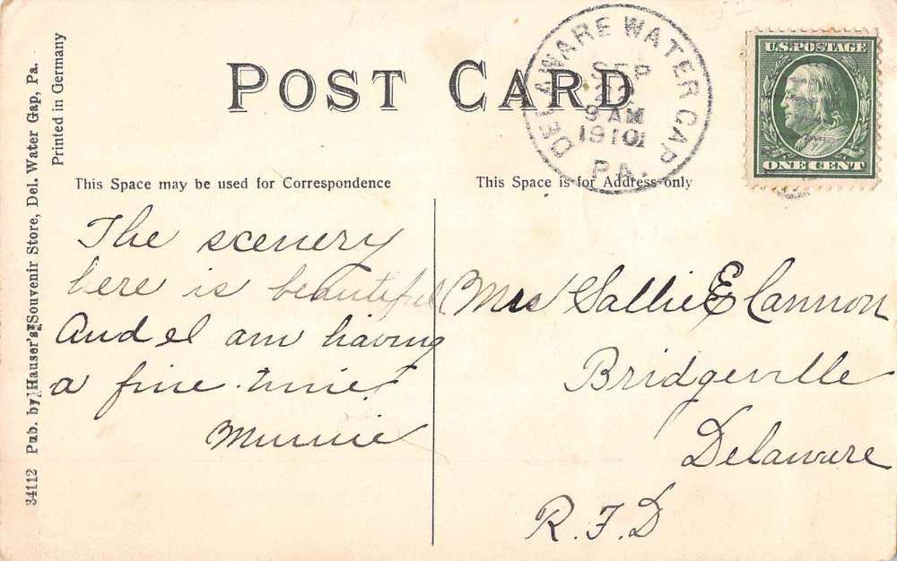 Delaware Water Gap Pennsylvania Birdseye View Of City Antique Postcard K69348 - Image 2