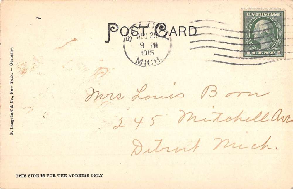 Bay City Michigan Elm Lawn Cemtery Entrance Antique Postcard K69412 - Image 2