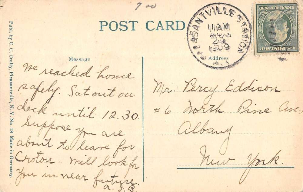 Pleasantville New York Bedford Road Street View Antique Postcard K69436 - Image 2