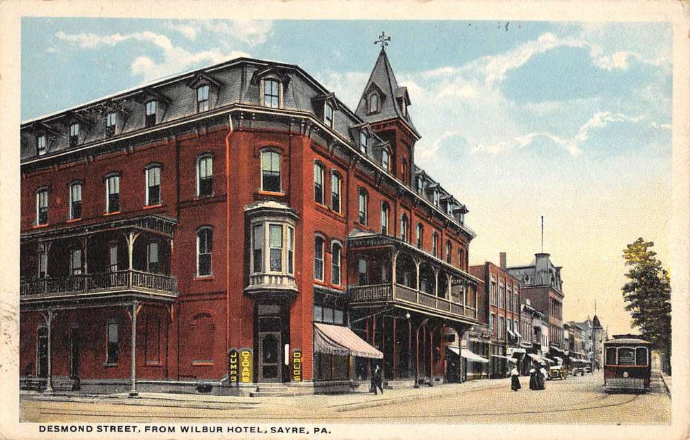 Sayre Pennsylvania Desmond Street Scene Antique Postcard K69474 Mary