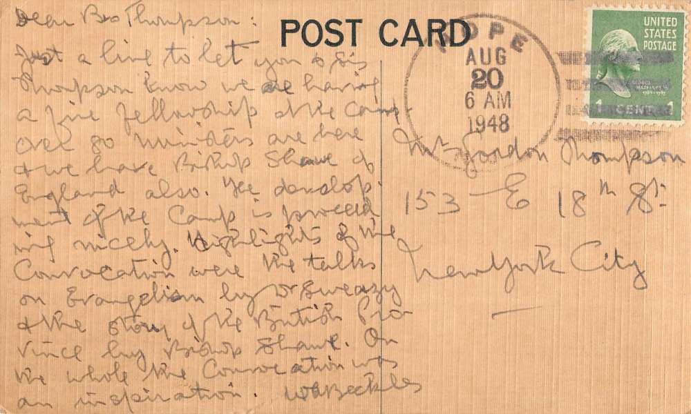 Hope New Jersey Moravian Church Camp Multiview Antique Postcard K69623 - Image 2