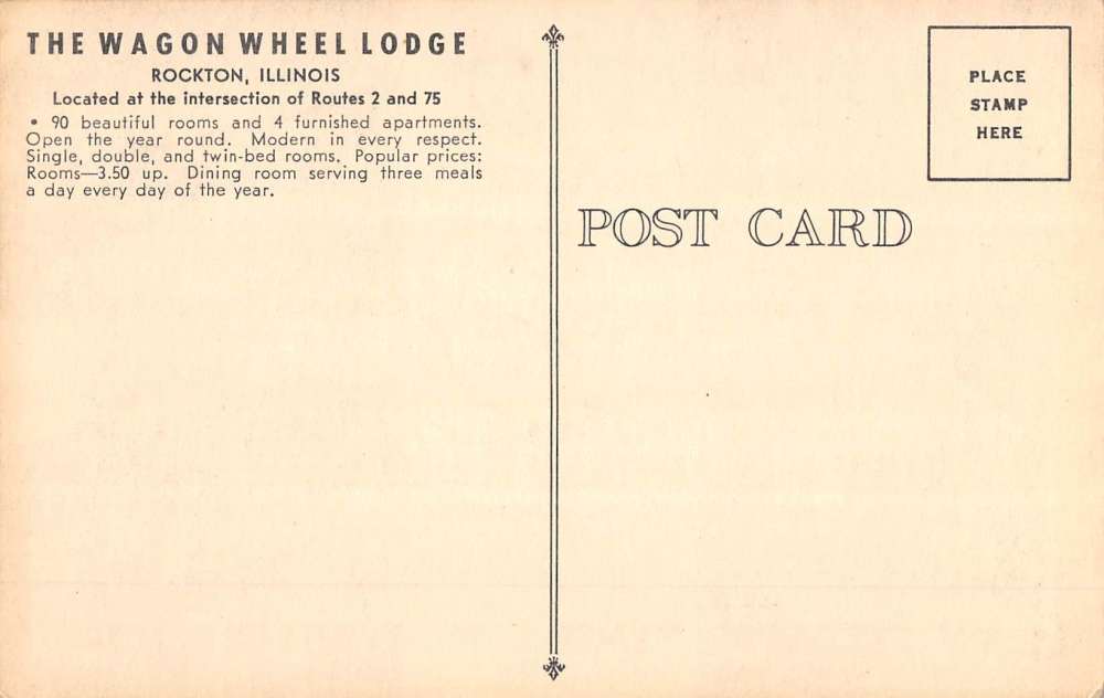 Rockton Illinois Wagon Wheel Lodge Multiview Antique Postcard K69626 - Image 2