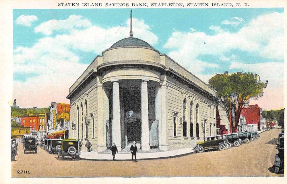 Stapleton New York Staten Island Savings Bank Antique Postcard J68994