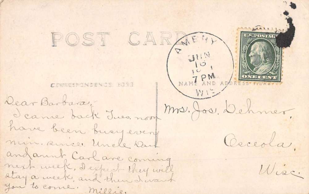 Amery Wisconsin Lake Waterfront Real Photo Antique Postcard K69770 - Image 2