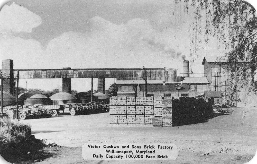 Williamsport Maryland Brick Factory Street View Antique Postcard K69982