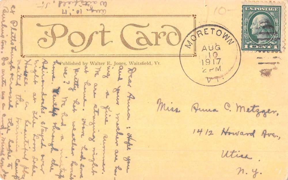 Waitsneld Vermont Water Street Scene Historic Bldgs Antique Postcard K70147 - Image 2