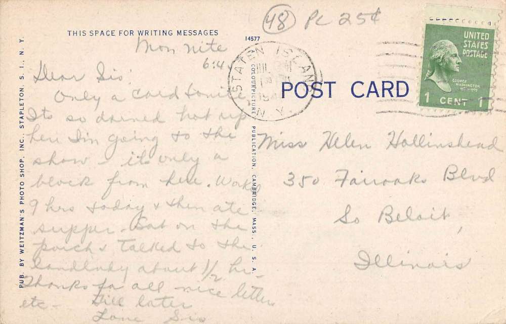 Stapleton New York Marine Hospital Birdseye View Antique Postcard K70325 - Image 2