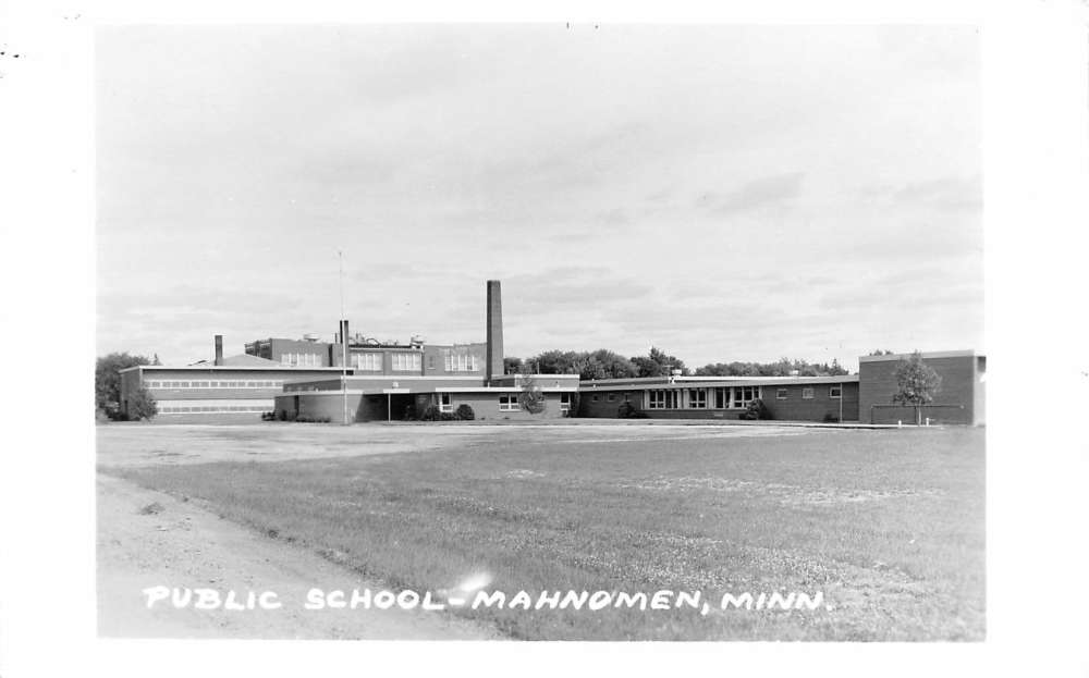 Mahnomen Minnesota Public School Street View Real Photo Antique